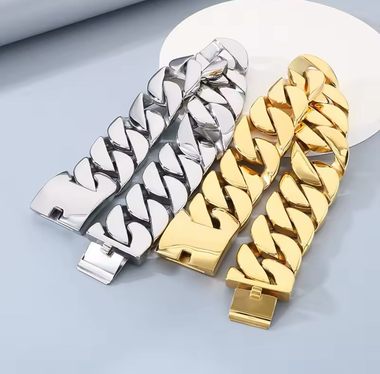 NB Stainless Steel All Polished Necklace & Bracelet Chain