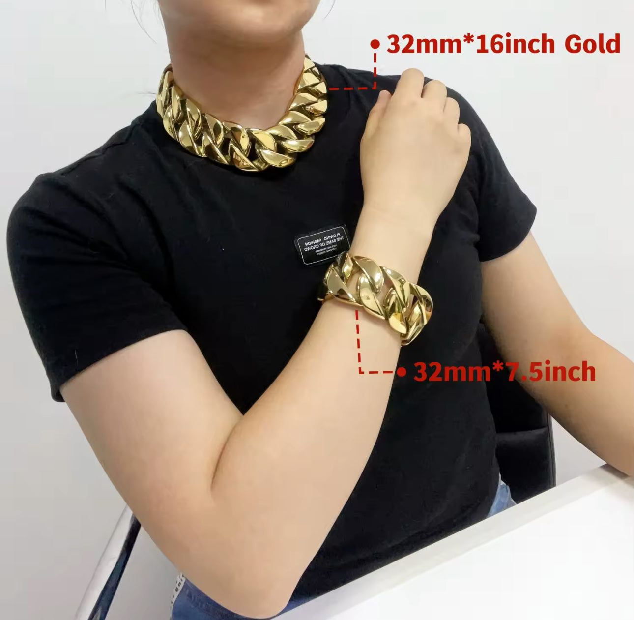 NB Stainless Steel All Polished Necklace & Bracelet Chain